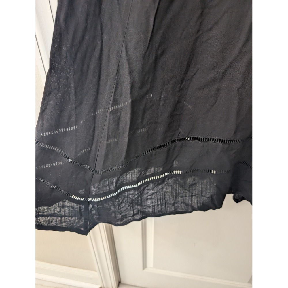 Terra & Sky Black Label Plus Size 1X 16W-18W Black Rayon Midi Dress V-Neck NWT - Picture 5 of 8